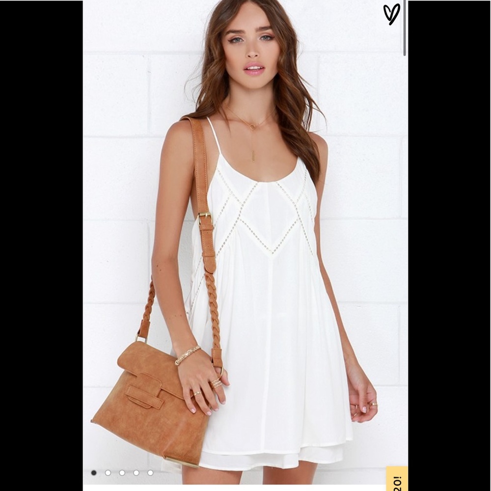Lulus Easy Honey Ivory Slip Dress